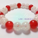 เกล็ดหิมะ + ทับทิม 8 มิล