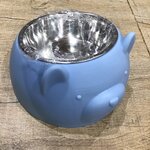 ชามอาหารน้องหมา ทรงหมีน้อยน่ารัก สีฟ้า (รวมส่ง)