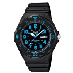 CASIO รุ่น MRW-200H-2BVDF สีดำ เลขฟ้า สินค้าของเเท้