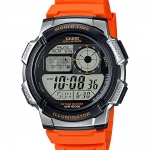 CASIO NORMAL รุ่น AE-1000W-4BV สีดำ สายส้ม สินค้าของเเท้ รับประกัน 1 ปี