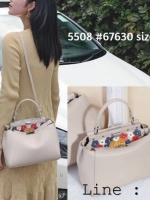 กระเป๋าถือ peekaboo สไตล์ฟินดิ 9 นิ้ว ประดับดอกไม้