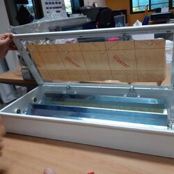 โคมไฟเพดานเหล็กชุบขาว ติดลอย ขั้วG13 จำนวนบรรจุ 1 โคม /ลัง