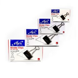 Elfen คลิปหนีบกระดาษ, คลิปดำ (กล่อง 12 ชิ้น) No.108/ No.109/ No.110/ No.111/ No.112