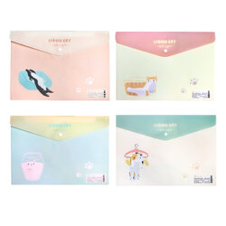 แฟ้มกระดุม ตราช้าง Elephant ขนาด A4 ลาย LIQUID CAT