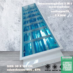 โคมพรีเมี่ยม2x36 (30x120) รองรับขั้ว G13 จำนวน บรรจุ 1 โคม/ลัง