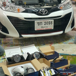 เริ่ม❗️งานอัพเกรดไฟหน้า Yaris ATIVE 🔥ดับเบิ้ลโปรเจคเตอร์ ไฟวงแหวน ความยากระดับ 8😎