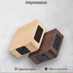 ลำโพงบลูทูธไร้สายแบบพกพา รุ่นลายไม้คลาสสิค