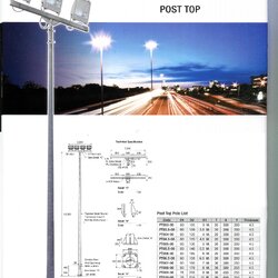 เสาไฟถนนความสูง 10.00 เมตร แบบทีบาร์ สาหรับติดตั้ง 2 ดวงโคม จำนวนบรรจุ 1 เสา/ชุด