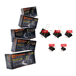 คลิปดำ 2 ขา คลิปหนีบกระดาษ (กล่อง12ตัว) ตราช้าง elephant brand