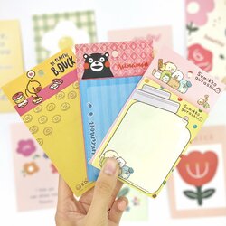 กระดาษโน๊ตกาวในตัว ลายการ์ตูนสุดน่ารัก 80 แกรม 60 แผ่น ขนาด 7.6 x 13.4 ซม.