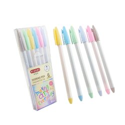ปากกาสีน้ำ ปากกาเมจิ ปากกาหัวแหลม ในแพ็คมี 6 สี มินามิ Signing Pen 6 Colored Permanent Fine liner Minami