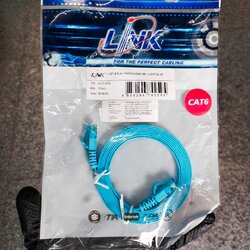LINK CAT6 FLAT PATCH CORD 2M.,LIGHT BLUE ( US-5142-8 )