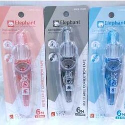 เทปลบคำผิด ตราช้าง แบบกด รุ่น CLICK ( คลิ๊ก ) คละสี