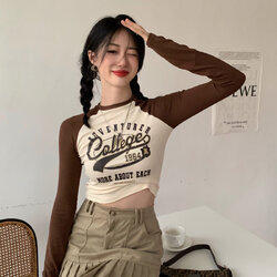 College crop tee เสื้อยืดแขนยาวสายฝอ
