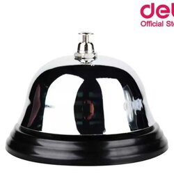 กริ่งเหล็กแบบกด กระดิ่ง กระดิ่งตบ กริ่งตบ กริ่งสแตนเลส กริ่งกดเรียก Deli รุ่น 0240 ขนาด 80 มม.