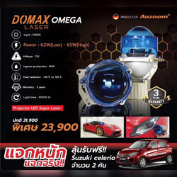 ไฟหน้าโปรเจคเตอร์ LED รุ่น DOMAX OMEGA ( BI LED LASER BEAM ) AOZOOM
