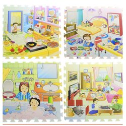 โฟมยาง แผ่นโฟม โฟมปูพื้น ASTA ชุดกิจกรรมใบบ้าน ขนาด 60 x 60 ซม. (1 ชุดมี 4 แผ่น)