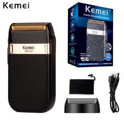 เครื่องโกนหนวด Kemei KM-2024 เครื่องเล็ก กระทัดรัด เก็บตอเกลี้ยง ละเอียด ใช้งานง่าย พกพาสะดวก หัวฟรอย 2 ชั้น
