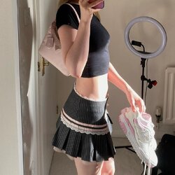 Socide mini skirt กระโปรงสั้นสายฝอ กระดุมข้าง