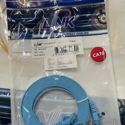 CAT 6 FLAT PATCH CORD 3 M. ( Light Blue ) สีฟ้าสดใส US-5143-8