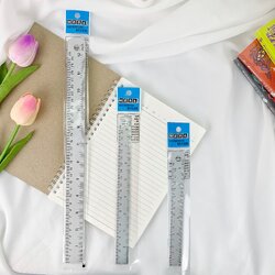 ไม้บรรทัดขาวดำ อะลูมิเนียมบาง MESA