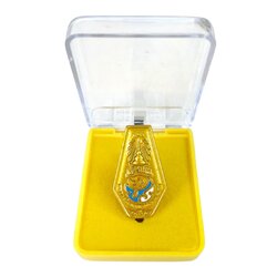 เข็มสัญลักษณ์ เข็มติดหน้าอก เข็มที่ระลึกพระราชพิธีถวายพระเพลิงพระบรมศพ รัชกาลที่ 9 พุทธศักราช 2560 แบบเข็มกลัด พร้อมกล่อง