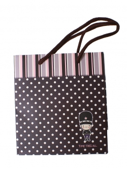 ถุงกระดาษใส่ของขวัญของชำร่วยสีน้ำตาลลายจุดน่ารักน่าใช้ ขนาด 15.5cm x 14.0cm 1ใบ