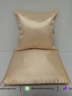 จำหน่ายเบาะรองนั่ง เบาะนั่งผ้าไหมเทียม สีครีมอมชมพู