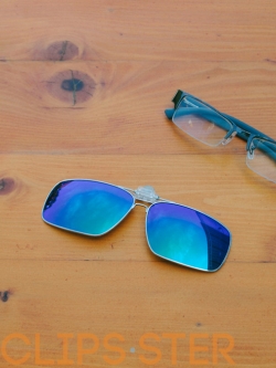 คลิปออนกันแดด Clipsster รุ่น Trapster เลนส์ฟ้าเหลือบเขียวปรอท