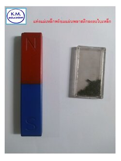 แท่งแม่เหล็กขนาด 14*1*5 มม. พร้อมผงตะไบเหล็ก