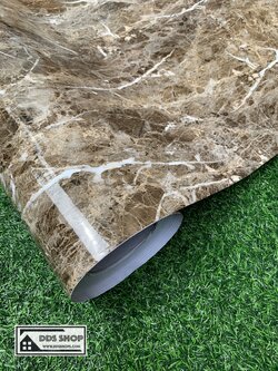 วอลเปเปอร์แบบมีกาวในตัว "ลายหินอ่อนน้ำตาลริ้วขาว" หน้ากว้าง 122cm x1m (สั่งมากกว่า1m ตัดยาวต่อเนื่องให้ค่ะ)