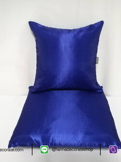 จำหน่ายเบาะรองนั่ง เบาะนั่งผ้าไหมเทียม สีน้ำเงิน