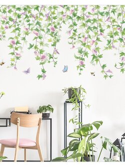 สติ๊กเกอร์ติดผนังตกแต่งบ้าน Highest PVC "Pink Floral Vine"