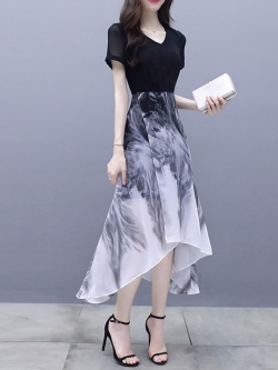 ชุดเดรสผ้าชีฟอง