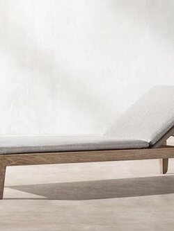 เตียงอาบแดดไม้สัก Sunbed White Gray01