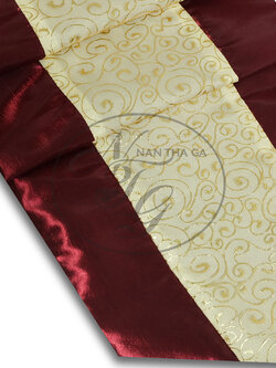 ผ้าคาดเตียงมงคลคชพงศ์สีแดงดินแดงตัด