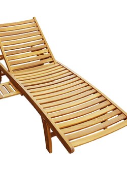 เตียงอาบแดดไม้สัก รุ่น SUNBED NATURAL พร้อมถาด