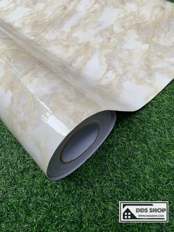 Wallpaper Sticker "ลายหินอ่อนสีเหลืองอ่อน" หน้ากว้าง 122cm x 1m (สั่งมากกว่า 1m ตัดยาวต่อเนื่อง)