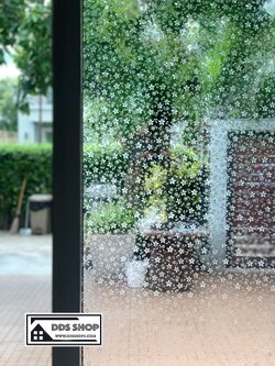 PVC สูญญากาศติดกระจกป้องกัน UV "ลายดอกไม้คริสตัล" หน้ากว้าง 90 cm (ราคาที่ระบุไว้ คือยาว 1 เมตร)