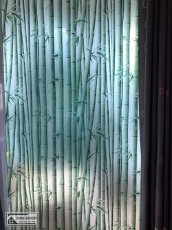 E-Series สติ๊กเกอร์ติดกระจกแบบมีกาวในตัว "ไผ่ลำต้นเขียว" Size 91cmx100cm: สั่งมากกว่า 1m ตัดยาวต่อเนื่อง