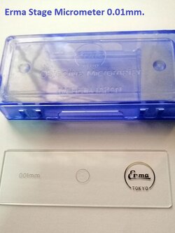 แผ่นสไลด์วัดขนาดตัวอย่างสำหรับกล้องจุลทรรศน์0.01mm.