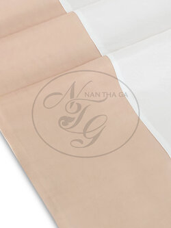 ผ้าคาดเตียงทูโทนสีไทยโทน สีครีมสังข์