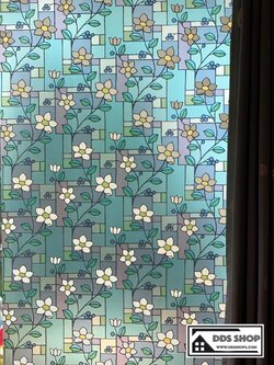 E-Series สติ๊กเกอร์ติดกระจกแบบมีกาวในตัว "Nice Flower" Size 91cmx1m : สั่งมากกว่า 1m ตัดความยาวต่อเนื่อง