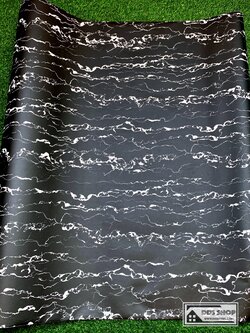 Wallpaper Sticker "ลายหินอ่อนสีดำริ้วขาวเนื้อแมทซ์" หน้ากว้าง 122cm x 100cm