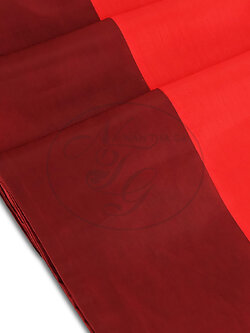 ผ้าคาดเตียงทูโทนสีไทยโทน สีแดงดินแดงตัด