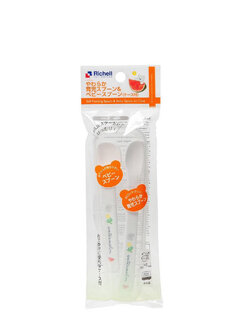 RICHELL (ริเชล) Soft Feeding Spoon Set W/case ชุดช้อนปลายนิ่มและช้อนบดอาหารลายน้องหมีสุดน่ารักพร้อมกล่องเก็บ ขนาดกระทัดรัด พกพาสะดวก