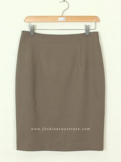 SK-391 กระโปรงแฟชั่น&ทำงาน ทรงดินสอ ผ้า Rose Skinny สีน้ำตาลอ่อน สไตน์เรียบหรู