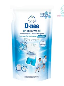D-nee ดีนี่ น้ำยาซักผ้าสูตรเข้มข้น Bright & White ไบร์ทแอนด์ไวท์ 600 มล. (ฟ้า)