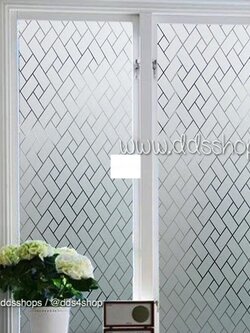 --หมดชั่วคราว- PVC สูญญากาศติดกระจก Static Block Shape หน้ากว้าง 90 cm x 100cm (สั่งมากกว่า 1m ตัดยาวต่อเนื่อง)