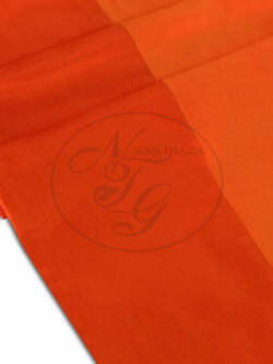 ผ้าคาดเตียงทูโทนสีไทยโทน สีส้มดอกกรรณิการ์